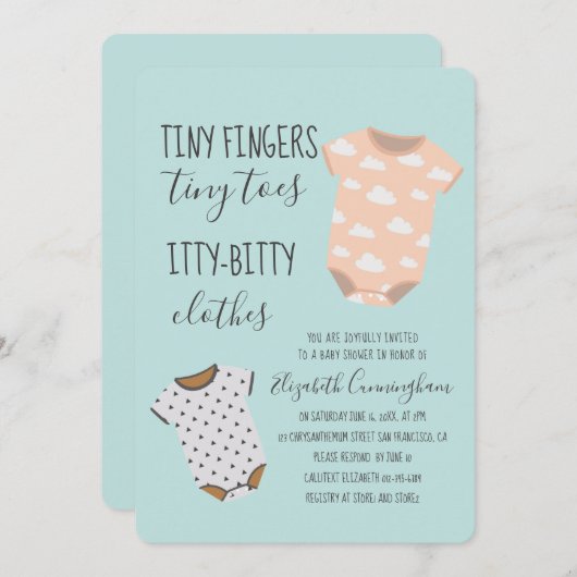 可愛いベビースポーツ赤ちゃんシャワーパーティの招待状 招待状 (正面/裏面)