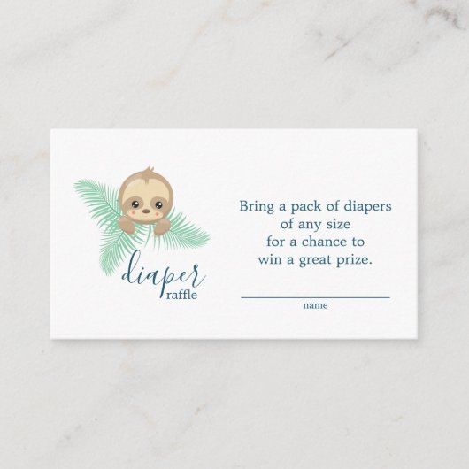 可愛いベビースロッスおむつラッフルチケットベビーシャワー エンクロージャーカード (正面)