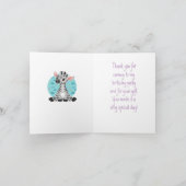 可愛いベビーゼブラ漫画， DIY名前&メッセージ サンキューカード (内部)