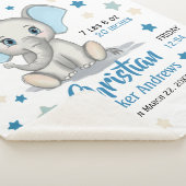 可愛いベビーゾウとブルーイヤーズ少年誕生統計 シェルパブランケット (3/4)