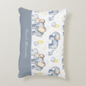 可愛いベビーゾウとモミーの水彩画 アクセントクッション (裏面(縦))