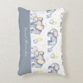 可愛いベビーゾウとモミーの水彩画 アクセントクッション (正面(垂直))