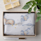 可愛いベビーゾウとモミーの水彩画 薄葉紙 (ギフト)