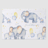 可愛いベビーゾウとモミーの水彩画 薄葉紙 (正面)