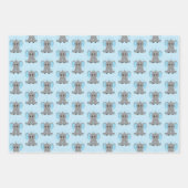 可愛いベビーゾウ青、男の子 ラッピングペーパーシート (正面)