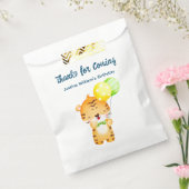 可愛いベビータイガーと風船、ありがとうパーティー フェイバーバッグ (封をした状態)