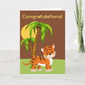 可愛いベビータイガーグリーティングカード カード (正面)