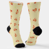 可愛いベビータイガーon brown socks ソックス (傾斜あり)