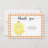 可愛いベビーチキンベイビー感謝していシャワーあなた サンキューカード (正面)