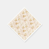 可愛いベビーチックピンクの水色パターン スタンダードカクテルナプキン (角)