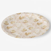 可愛いベビーチックピンクの水色パターン ペーパープレート (アングル)