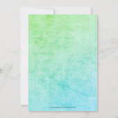 可愛いベビーチックブルーグリーンツインズベビーシャワー 招待状 (裏面)