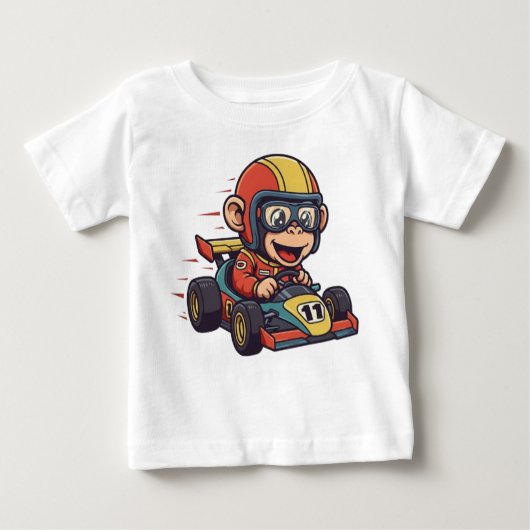 可愛いベビーチンプレースカー ベビーTシャツ (正面)