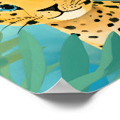 可愛いベビーチーターとブルーアイポスター ポスター (角)