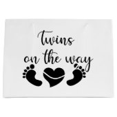 可愛いベビーツイン語ユニセックス芸術 ラージペーパーバッグ (正面)