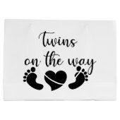 可愛いベビーツイン語ユニセックス芸術 ラージペーパーバッグ (裏面)