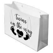 可愛いベビーツイン語ユニセックス芸術 ラージペーパーバッグ (裏面アングル)