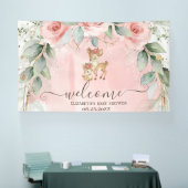 可愛いベビーディアピンクローズ 横断幕 (トレードショー)