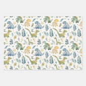 可愛いベビーディノ、ボホスタイルシームレス ラッピングペーパーシート (正面2)