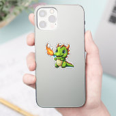 可愛いベビードラゴンと最初の火口付き シール (スマートフォン)