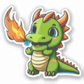 可愛いベビードラゴンと最初の火口付き シール (正面)