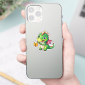 可愛いベビードラゴンと最初の火口付き シール (スマートフォン)