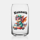 可愛いベビードラゴンのドクター姿! ガラス缶 (裏面)