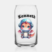可愛いベビードラゴン宇宙ヘルメット!🐉✨ ガラス缶 (正面)