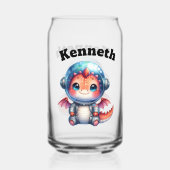 可愛いベビードラゴン宇宙ヘルメット!🐉✨ ガラス缶 (裏面)