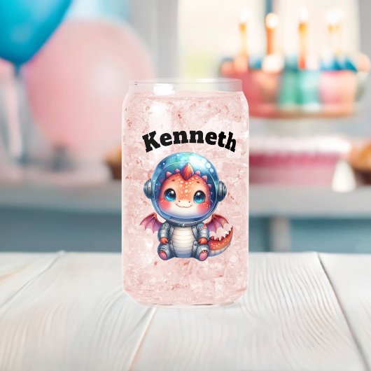 可愛いベビードラゴン宇宙ヘルメット!🐉✨ ガラス缶 (インサイチュ (ベビーシャワー))