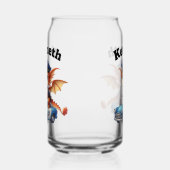 可愛いベビードラゴン将校の青いパトカー ガラス缶 (右)