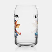 可愛いベビードラゴン将校の青いパトカー ガラス缶 (左)