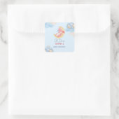 可愛いベビードラゴン恐竜バルーンベイビーシャワー スクエアシール (バッグ)