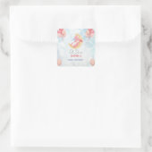 可愛いベビードラゴン恐竜バルーンベイビーシャワー スクエアシール (バッグ)