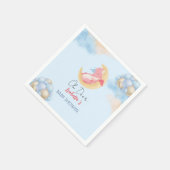 可愛いベビードラゴン恐竜バルーンベイビーシャワー スタンダードカクテルナプキン (角)