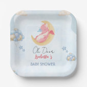 可愛いベビードラゴン恐竜バルーンベイビーシャワー ペーパープレート (正面)