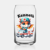 可愛いベビードラゴン救急車 ガラス缶 (裏面)