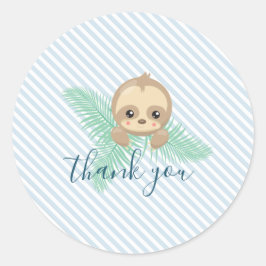 可愛いベビーナマケモノ誕生日パーティステッカー ラウンドシール