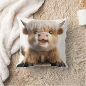 可愛いベビーハイランド牛装飾用クッション クッション (ブランケット)