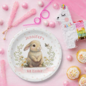 可愛いベビーバニーと蝶1stイースターパーティー ペーパープレート (パーティー)