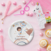 可愛いベビーバルーンアフリカ系アメリカ人の子供の赤ちゃんシャワー ペーパープレート (パーティー)