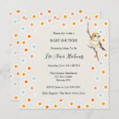 可愛いベビーバードミニフラワーベビーシャワー招待状 招待状 (正面/裏面)