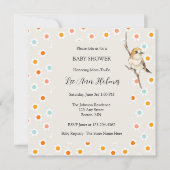 可愛いベビーバードミニフラワーベビーシャワー招待状 招待状 (正面)