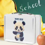 可愛いベビーパンダ熊キッドの動物マンガグラフィック メタルランチボックス