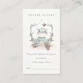 可愛いベビーヒッポ葉おむつラッフルベビーシャワー エンクロージャーカード (正面)