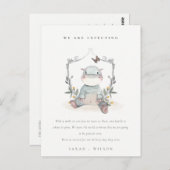 可愛いベビーヒッポ葉バルーンベビー発表 ポストカード (正面/裏面)