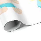 可愛いベビーピンクブルージェンダーパーティー ラッピングペーパー (ロールコーナー)