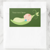 可愛いベビーピーポッドボーイズ追加文字 長方形シール (バッグ)