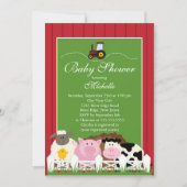 可愛いベビーファームアニマルズベビーシャワー招待状 招待状 (正面)