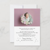 可愛いベビーフォトクリスマス誕生発表カード (裏面)